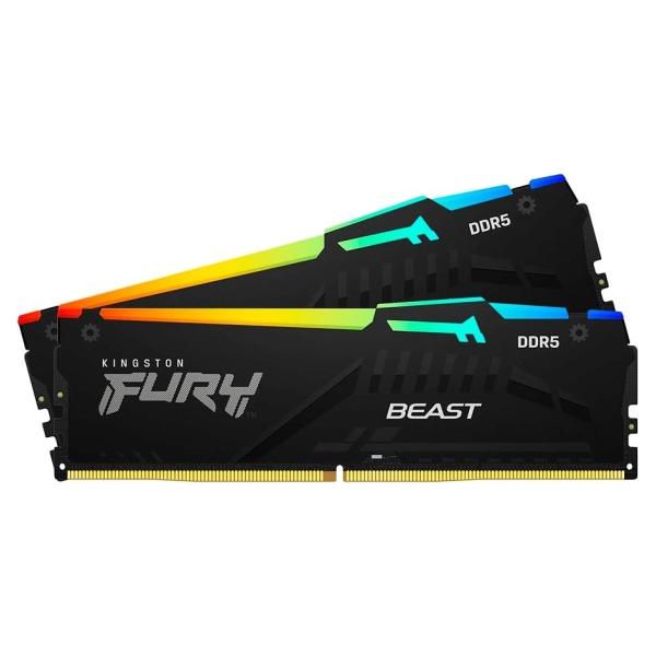 Kingston 32GB 6400MT/s DDR5 CL32 DIMM (Kit of 2) FURY Beast RGB EXPO