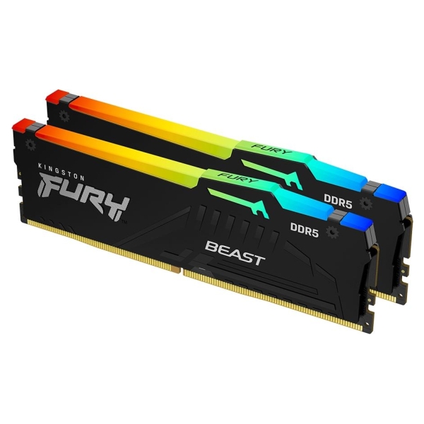 Kingston DRAM 32GB 5600MT/s DDR5 CL36 DIMM (Kit of 2) FURY Beast RGB EXPO