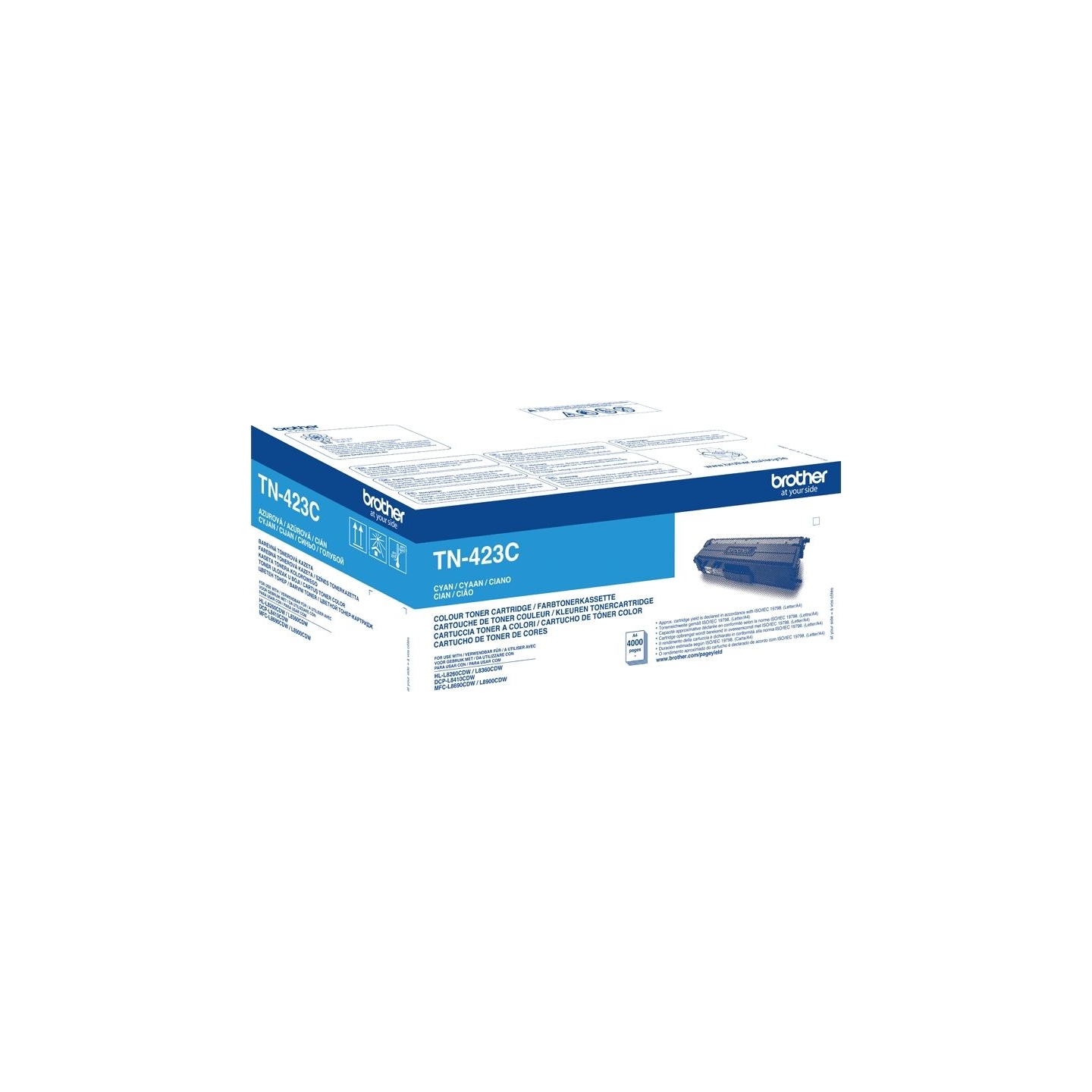 Brother TN-423C CYAN HIGH YIELD TONER, 4,000P
