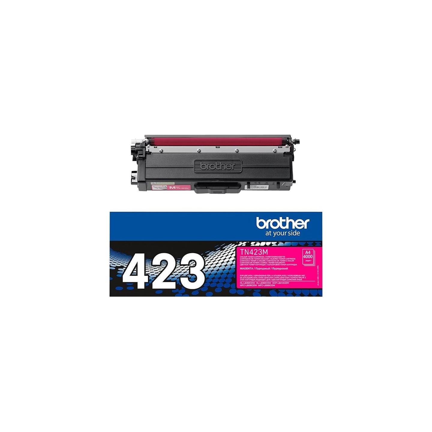 Brother TN-423M MAGENTA HIGH YIELD TONER, 4,000P