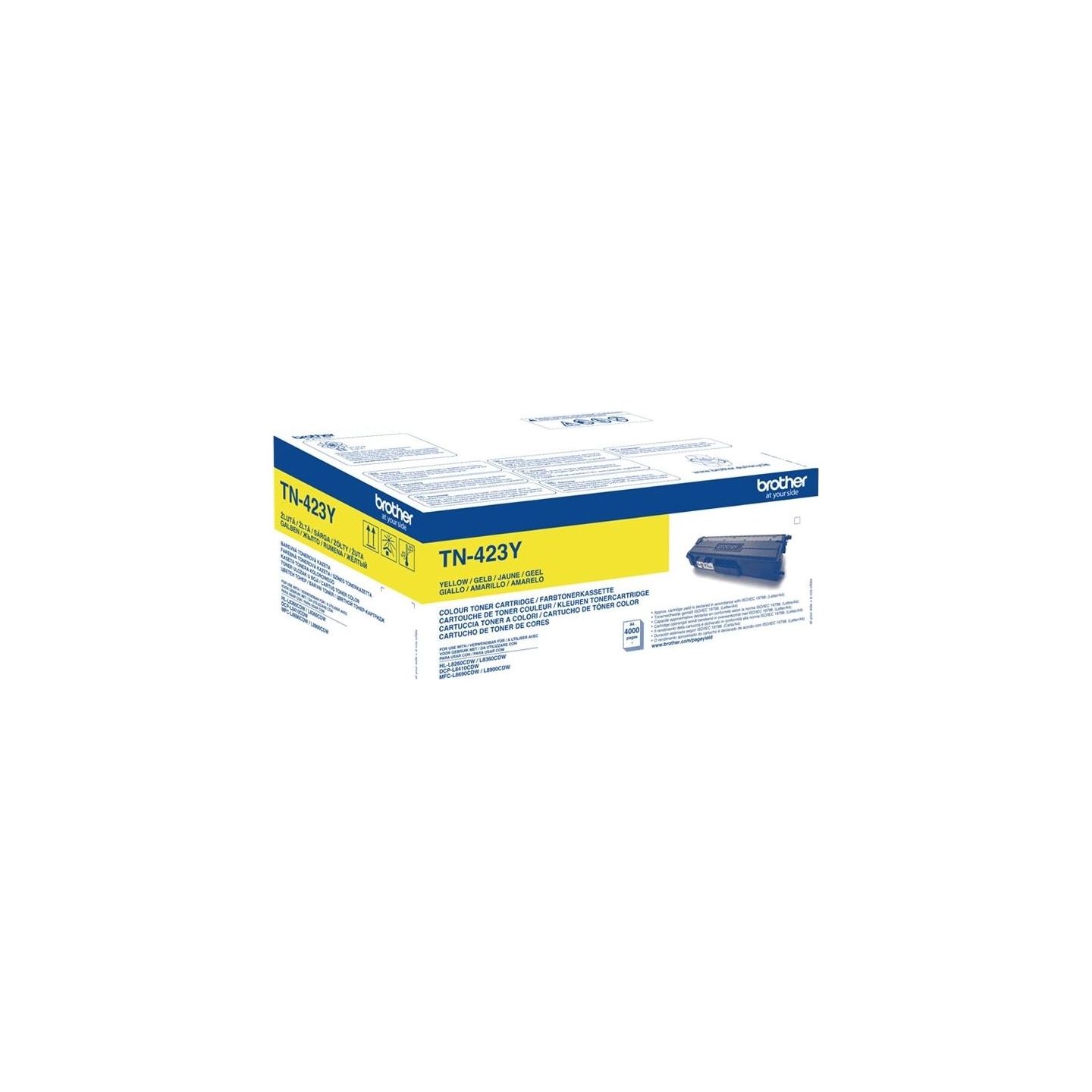 Brother TN-423Y YELLOW HIGH YIELD TONER, 4,000P