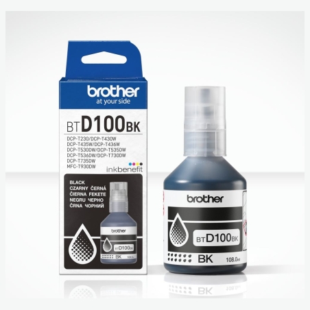 Brother BTD100BK BLACK INK BOTTLE - 7,500 PAGES