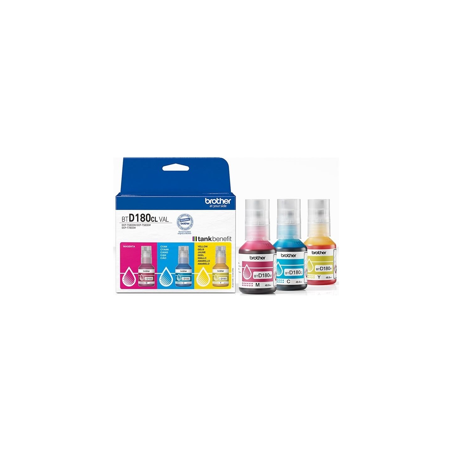Brother BTD180CL | Ink refill | Yellow, Cyan, Magenta