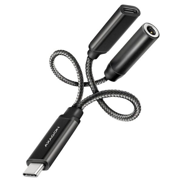 Axagon ADA-HCPD USB-C to 3.5mm jack - Hi-Res DAC audio adapter, 384kHz/32bit, PD 60W 3A