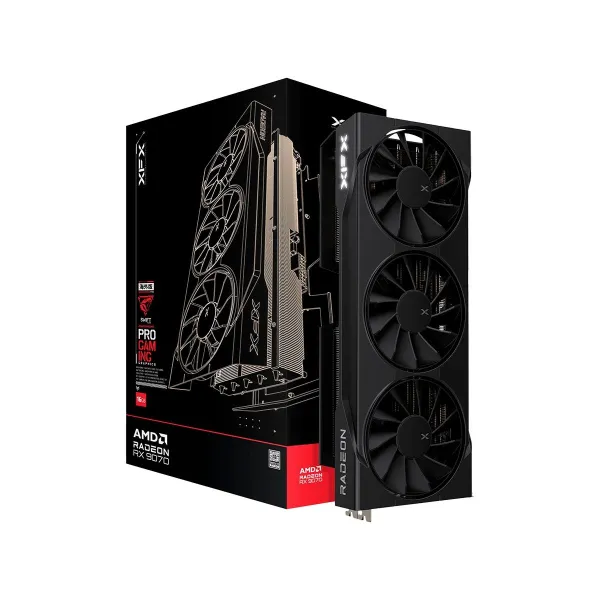 XFX Swift AMD Radeon RX 9070 OC Triple Fan Gaming Edition with 16GB GDDR6 HDMI 3xDP AMD RDNA 4