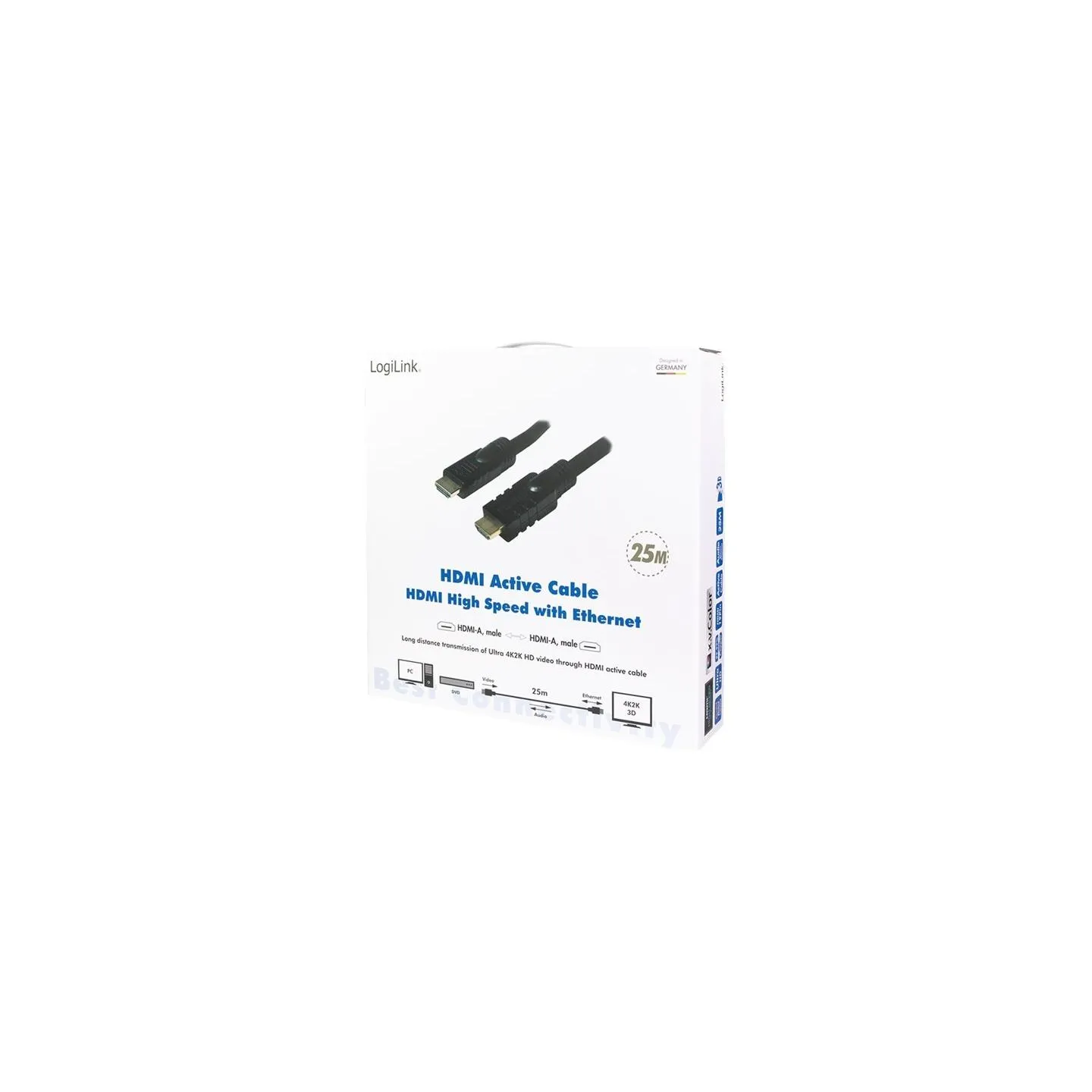 Logilink CHA0025 HDMI Cable, Active, M/M, 25m, black | Logilink | CHA0025 HDMI Cable, Active, M/M | HDMI to HDMI | 25 m