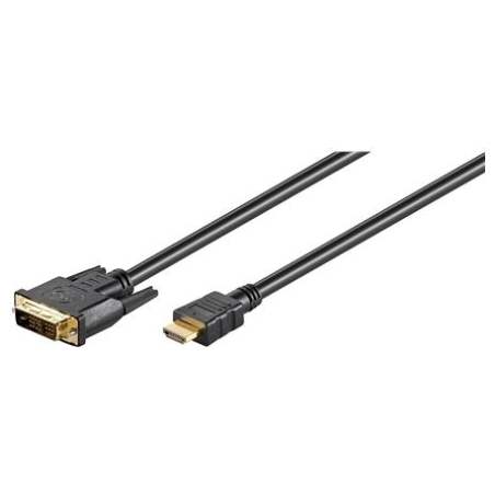 Goobay | DVI-D/HDMI cable, gold-plated | DVI-D male Single-Link (18+1 pin) | HDMI male (type A) | HDMI to DVI-D | 1.5 m