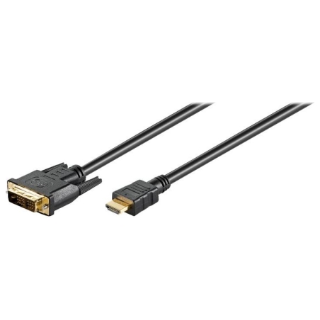 Goobay | DVI-D/HDMI cable, gold-plated | DVI-D male Single-Link (18+1 pin) | HDMI male (type A) | HDMI to DVI-D | 1.5 m