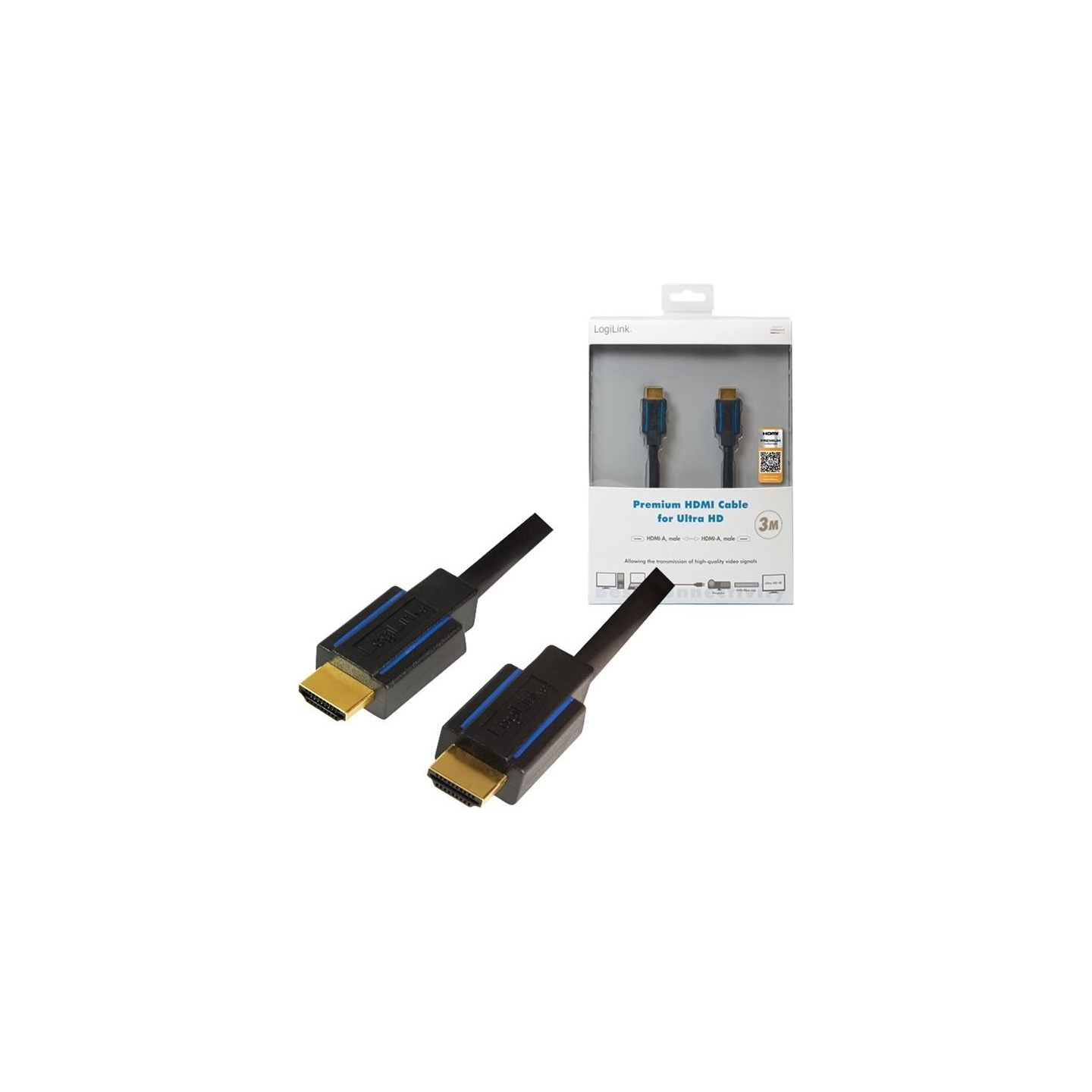Logilink | Premium HDMI Cable for Ultra HD | CHB005 | HDMI male (type A) | HDMI male (type A) | HDMI to HDMI | 3 m