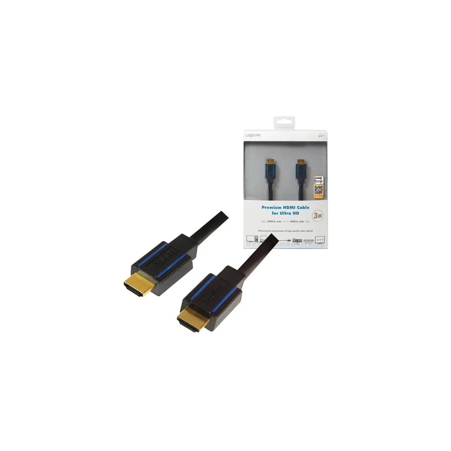 Logilink | Premium HDMI Cable for Ultra HD | CHB005 | HDMI male (type A) | HDMI male (type A) | HDMI to HDMI | 3 m
