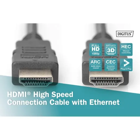 Digitus | High Speed HDMI Cable with Ethernet | AK-330114-030-S | HDMI male (type A) | HDMI male (type A) | HDMI to HDMI | 3 m