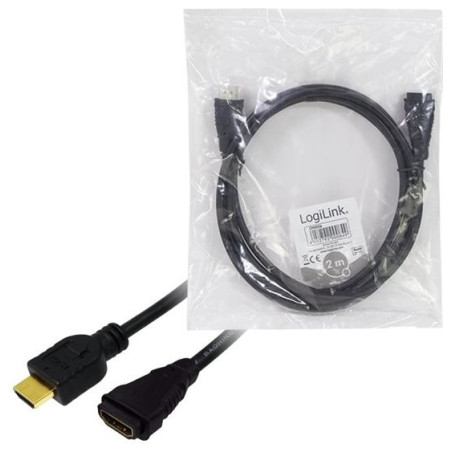 Logilink | HDMI Cable Type A Male - HDMI Type A Female | CH0056 | HDMI Type A Female | HDMI Type A Male | HDMI to HDMI | 2 m