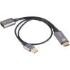 Lanberg HDMI (M) to Displayport (F) Adapter 4K on cable 20cm, Silver | AD-HD-DP-02