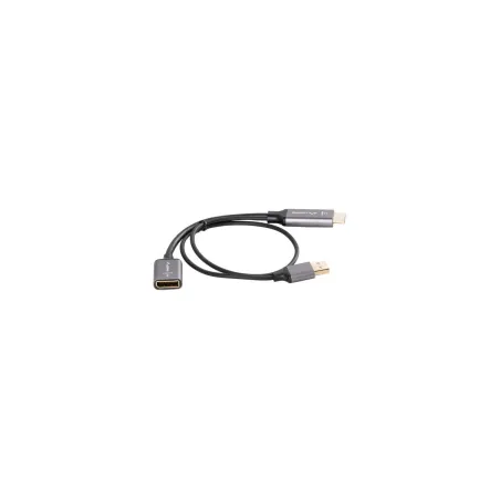 Lanberg HDMI (M) to Displayport (F) Adapter 4K on cable 20cm, Silver | AD-HD-DP-02