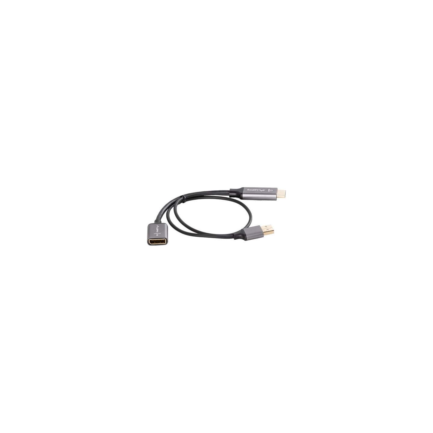 Lanberg HDMI (M) to Displayport (F) Adapter 4K on cable 20cm, Silver | AD-HD-DP-02