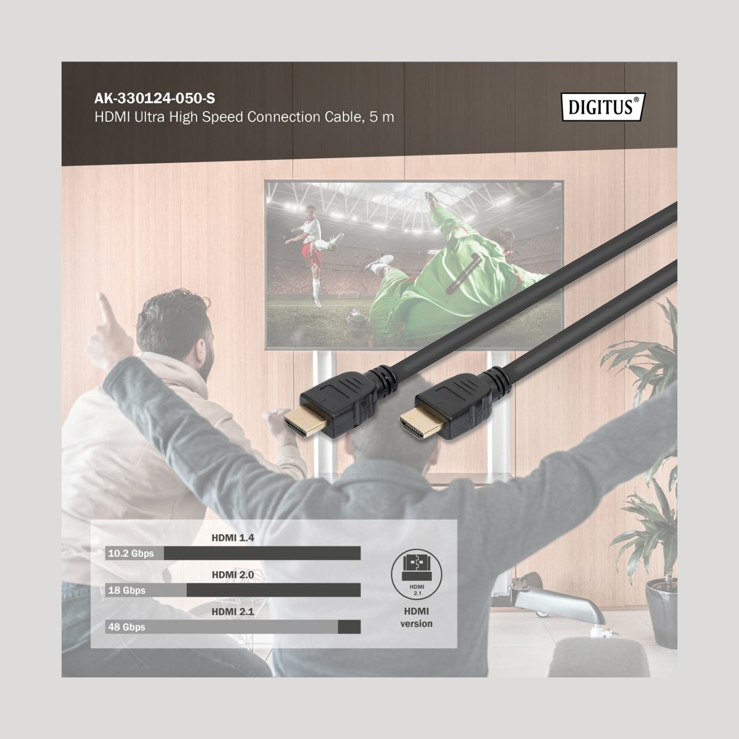 Digitus Ultra High Speed connection cable, type A | HDMI to HDMI | 5 m