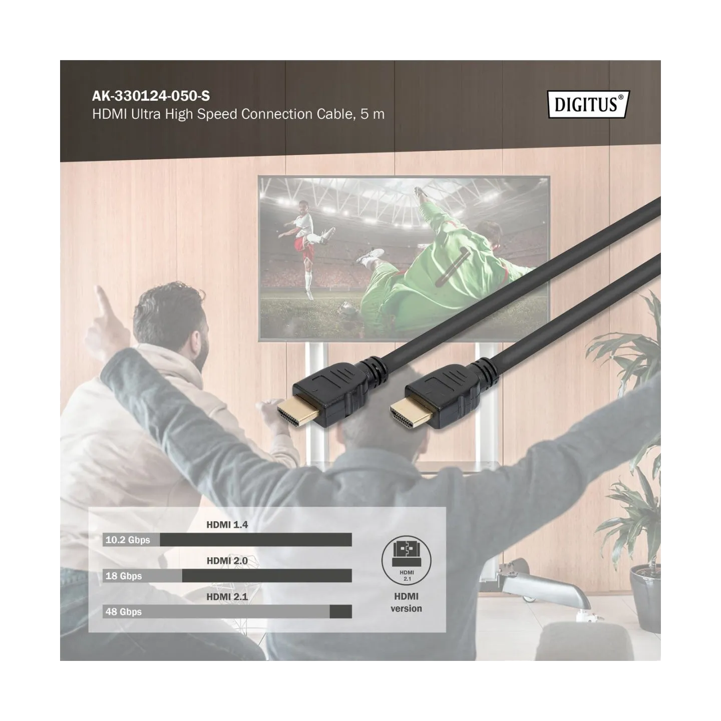 Digitus Ultra High Speed connection cable, type A | HDMI to HDMI | 5 m