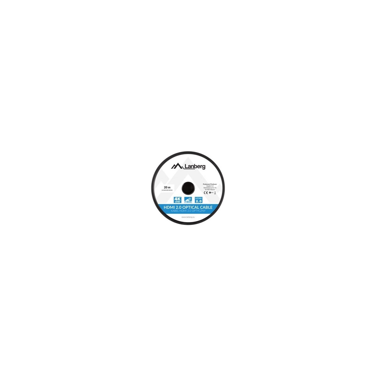 Lanberg HDMI V2.0 Cable | CA-HDMI-20FB-0200-BK | HDMi to HDMI | 20 m