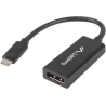 Lanberg USB-C (M) 3.1 to Displayport (F) Adapter cable 15cm, Black | AD-UC-DP-01