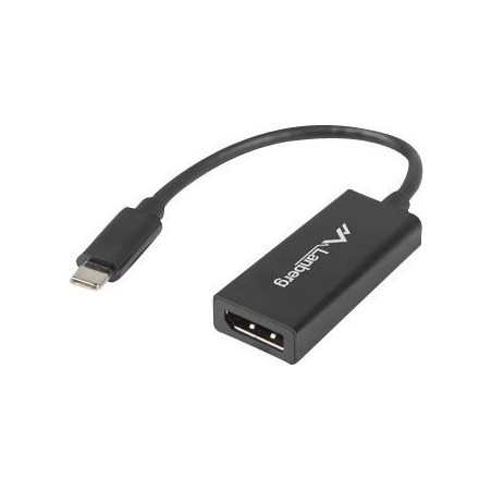 Lanberg USB-C (M) 3.1 to Displayport (F) Adapter cable 15cm, Black | AD-UC-DP-01