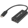 Lanberg USB-C (M) 3.1 to Displayport (F) Adapter cable 15cm, Black | AD-UC-DP-01