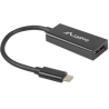 Lanberg USB-C (M) 3.1 to Displayport (F) Adapter cable 15cm, Black | AD-UC-DP-01