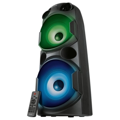 Sven PS-750 2x40W; LED display; TWS; FM radio; AUX; USB/SD-card support;Lighting; Microphone input (karaoke); Remote Control; Bu