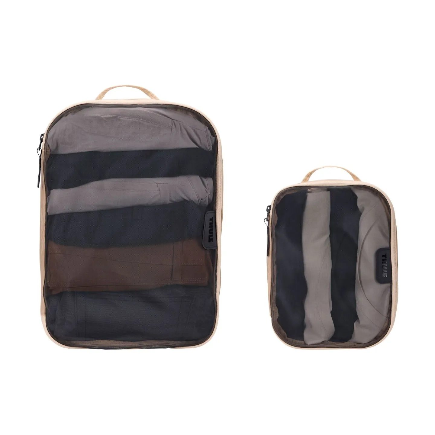 Thule Packing Cube Set, 1x Medium, 1x Small | Packing Cube | Gentle Beige