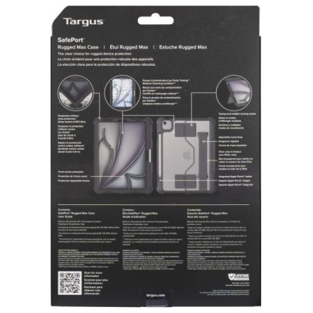 Targus ® SAFEPORT RUGGED MAX -SUOJAKOTELO IPAD AIR® 11" (M3)/(M2), IPAD AIR® 10.9" (GEN. 5/4), JA IPAD PRO® 11" (GEN. 4/3/2/1), 