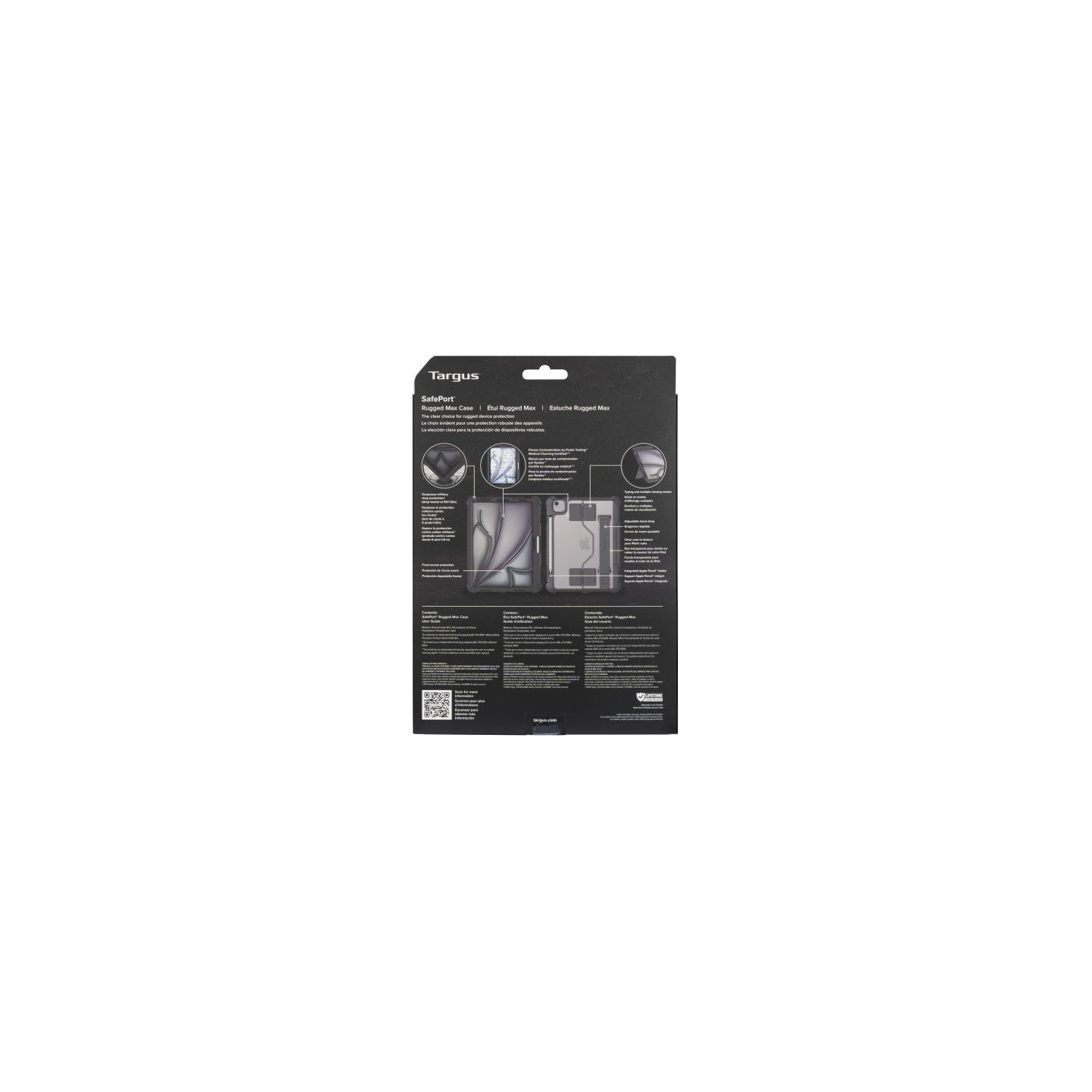 Targus ® SAFEPORT RUGGED MAX -SUOJAKOTELO IPAD AIR® 11" (M3)/(M2), IPAD AIR® 10.9" (GEN. 5/4), JA IPAD PRO® 11" (GEN. 4/3/2/1), 