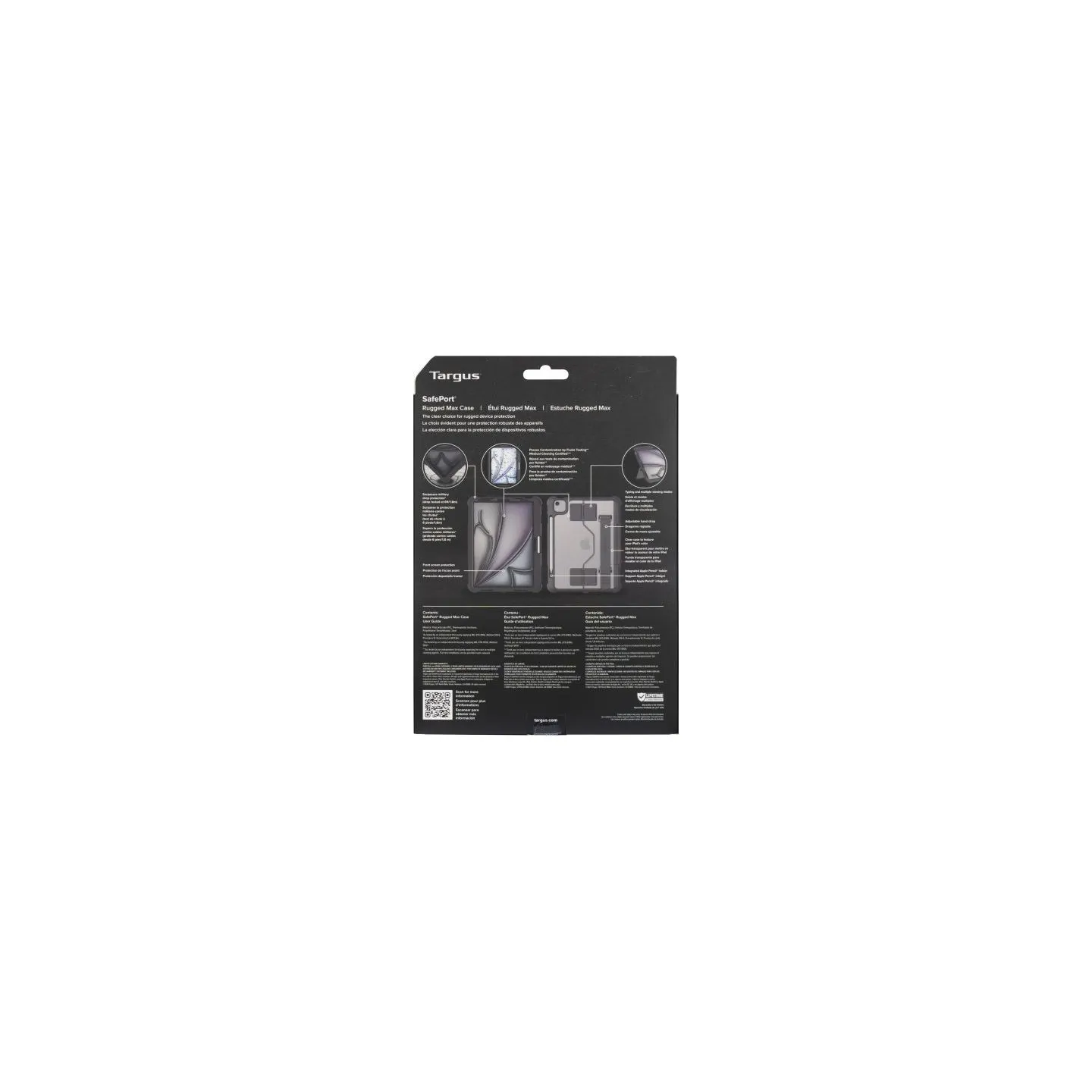 Targus ® SAFEPORT RUGGED MAX -SUOJAKOTELO IPAD AIR® 11" (M3)/(M2), IPAD AIR® 10.9" (GEN. 5/4), JA IPAD PRO® 11" (GEN. 4/3/2/1), 