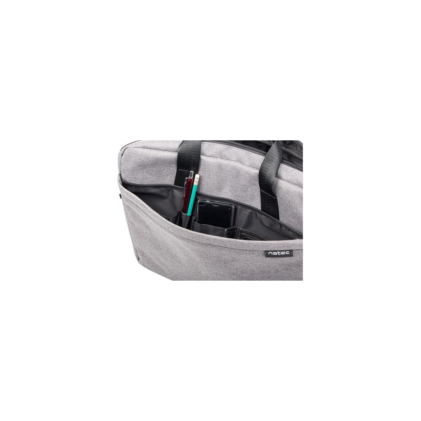 Natec Laptop Bag, Mustela, 15.6", Grey | Natec | Mustela | Fits up to size 15.6 " | Toploading laptop case | Shoulder strap | Gr