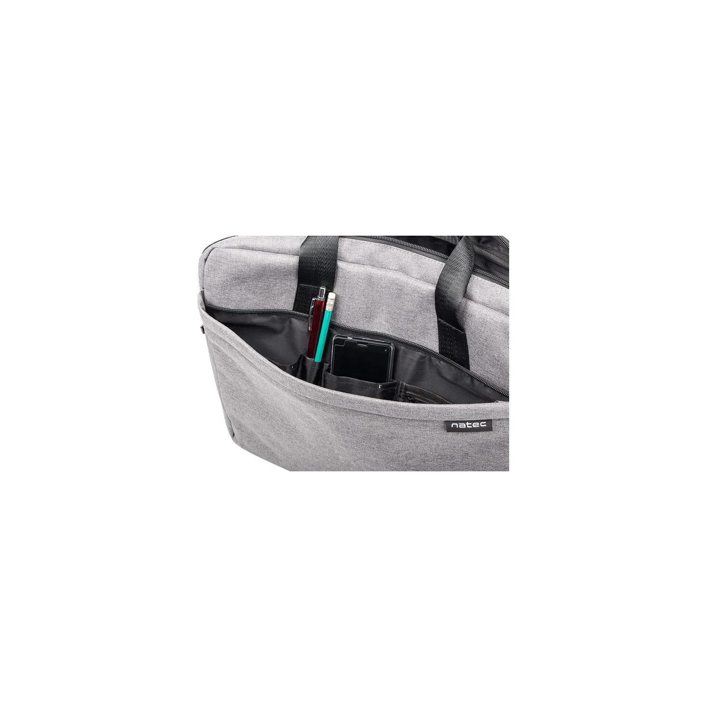 Natec Laptop Bag, Mustela, 15.6", Grey | Natec | Mustela | Fits up to size 15.6 " | Toploading laptop case | Shoulder strap | Gr