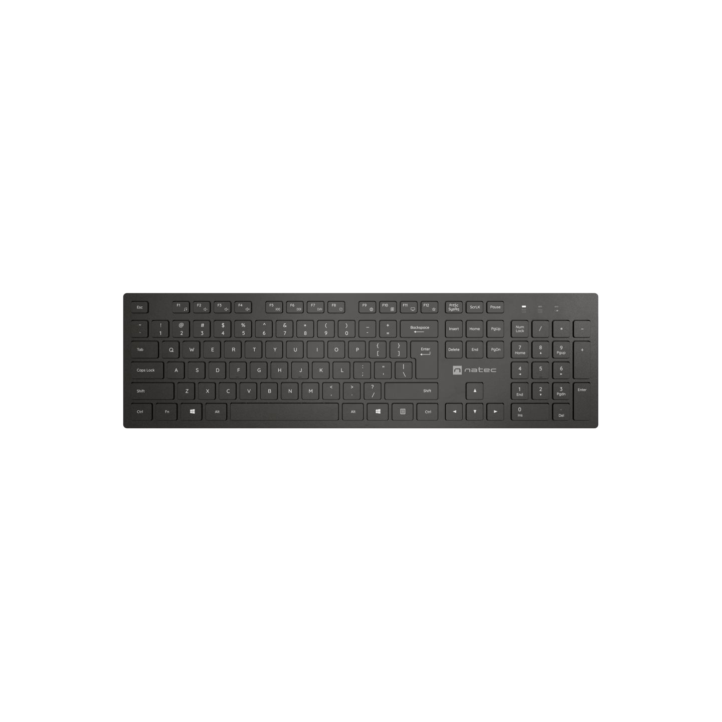 Natec Keyboard, Slim, US, Wiress, Black