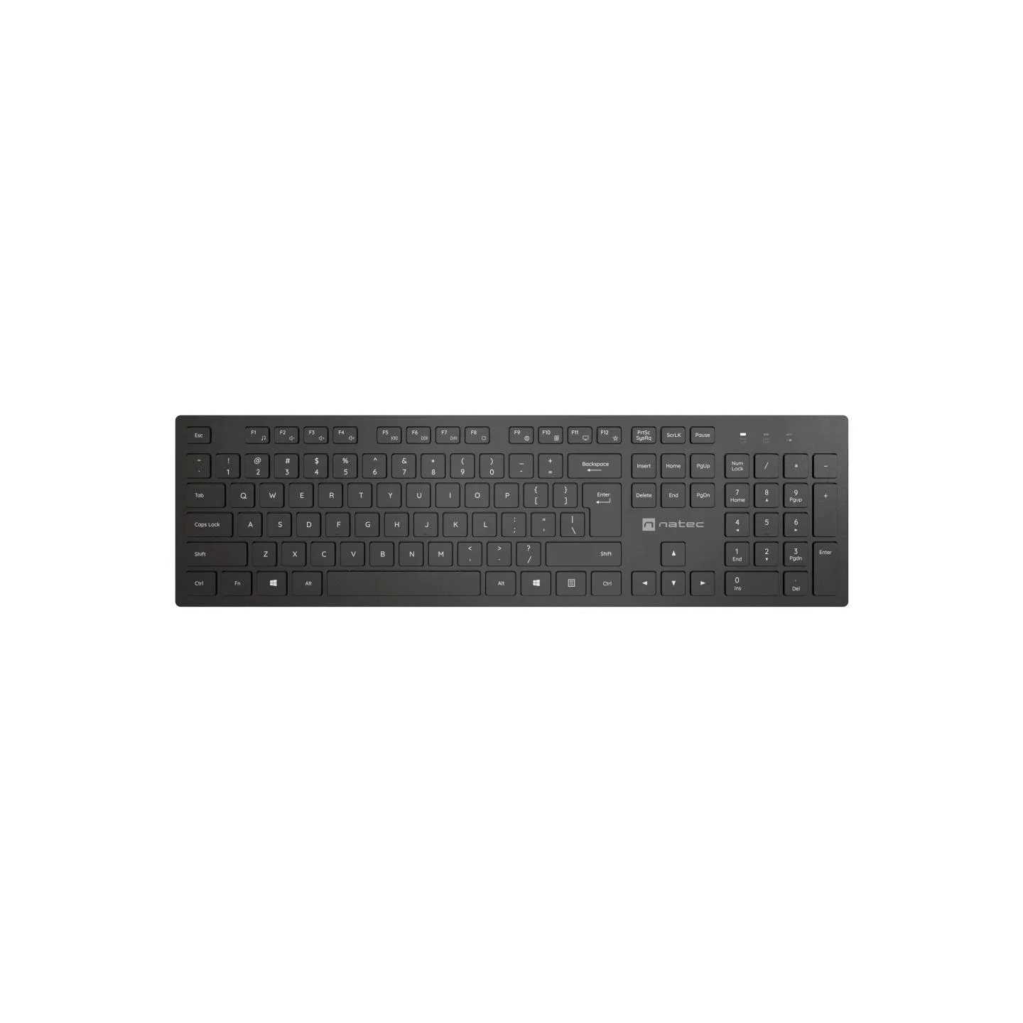 Natec Keyboard, Slim, US, Wiress, Black