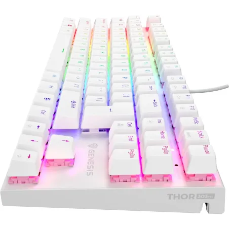 Genesis | THOR 303 | Mechanical Gaming Keyboard | Wired | US | Outemu Peach Silent | White