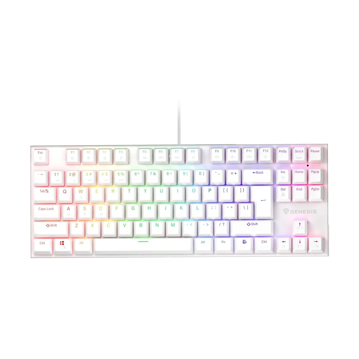 Genesis | THOR 303 | Mechanical Gaming Keyboard | Wired | US | Outemu Peach Silent | White