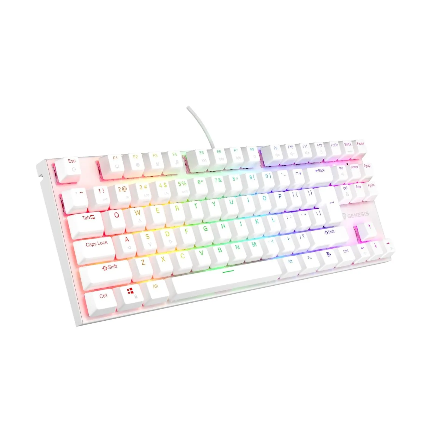 Genesis | THOR 303 | Mechanical Gaming Keyboard | Wired | US | Outemu Peach Silent | White