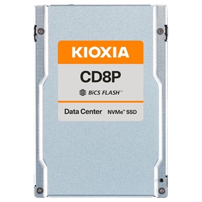 Kioxia SSD Data Center Read Intensive KIOXIA CD8P-R 7.68TB PCIe Gen5 Single-port (128GT/s) NVMe 2.0, BiCS Flash TLC, 2.5" 15mm U