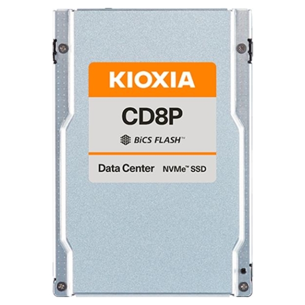Kioxia SSD Data Center Read Intensive KIOXIA CD8P-R 7.68TB PCIe Gen5 Single-port (128GT/s) NVMe 2.0, BiCS Flash TLC, 2.5" 15mm U
