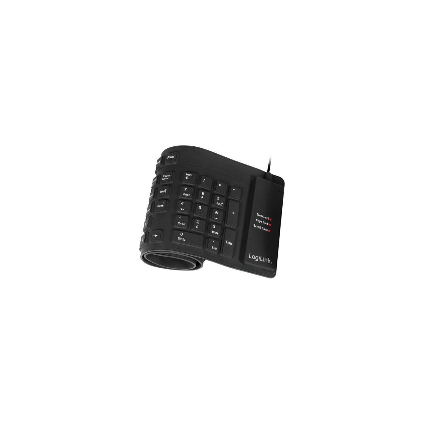 Logilink | Flexible waterproof Keyboard USB + PS/2 | ID0019A | Flexible keyboard | Wired | DE | Black