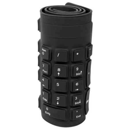 Logilink | Flexible waterproof Keyboard USB + PS/2 | ID0019A | Flexible keyboard | Wired | DE | Black