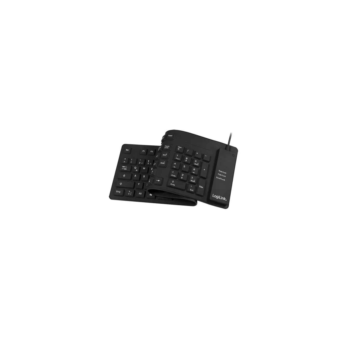 Logilink | Flexible waterproof Keyboard USB + PS/2 | ID0019A | Flexible keyboard | Wired | DE | Black