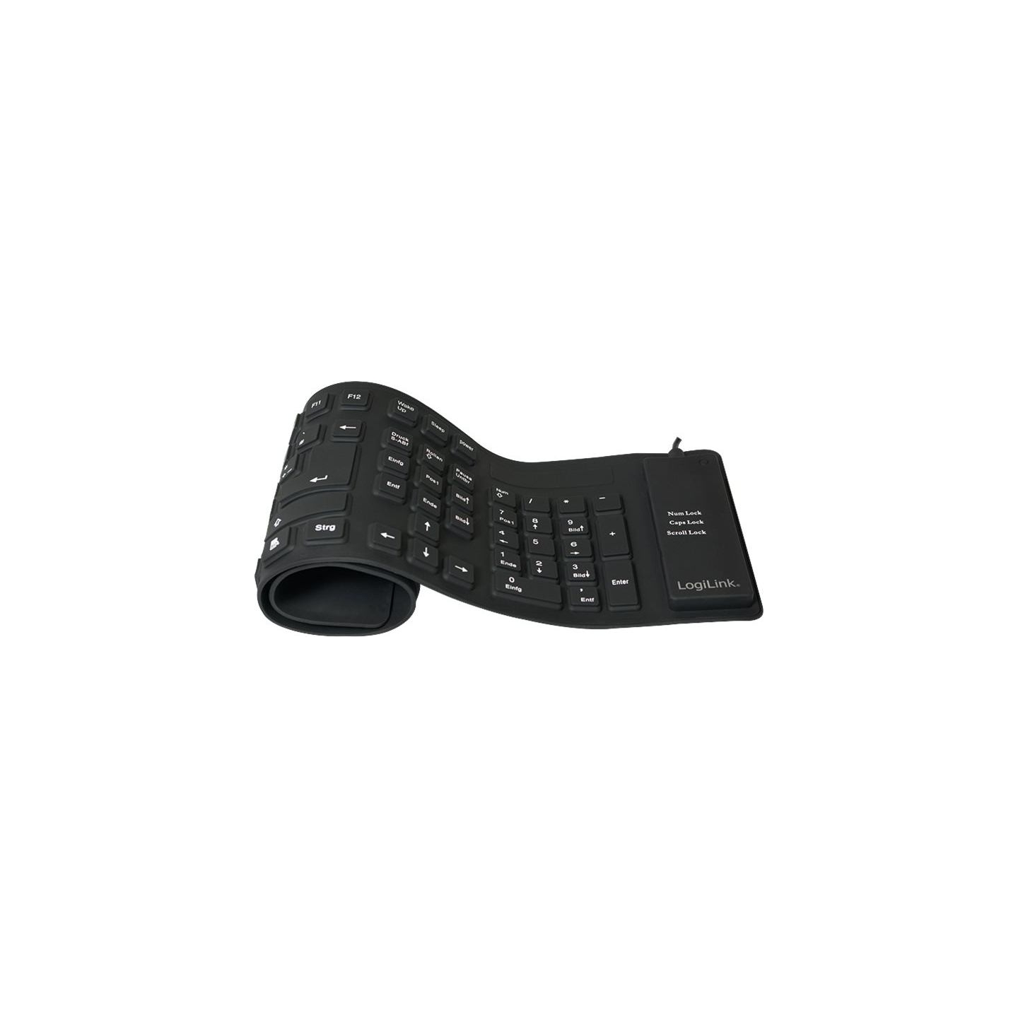 Logilink | Flexible waterproof Keyboard USB + PS/2 | ID0019A | Flexible keyboard | Wired | DE | Black
