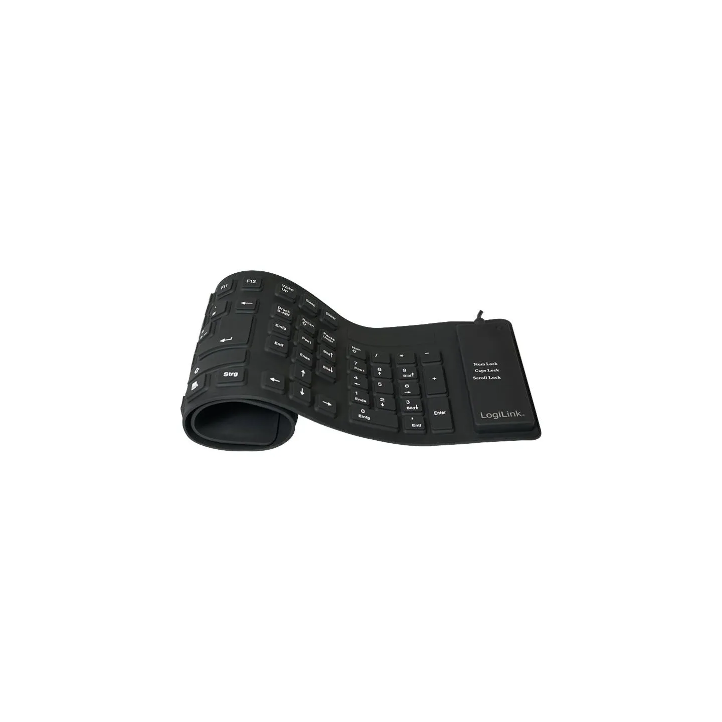 Logilink | Flexible waterproof Keyboard USB + PS/2 | ID0019A | Flexible keyboard | Wired | DE | Black