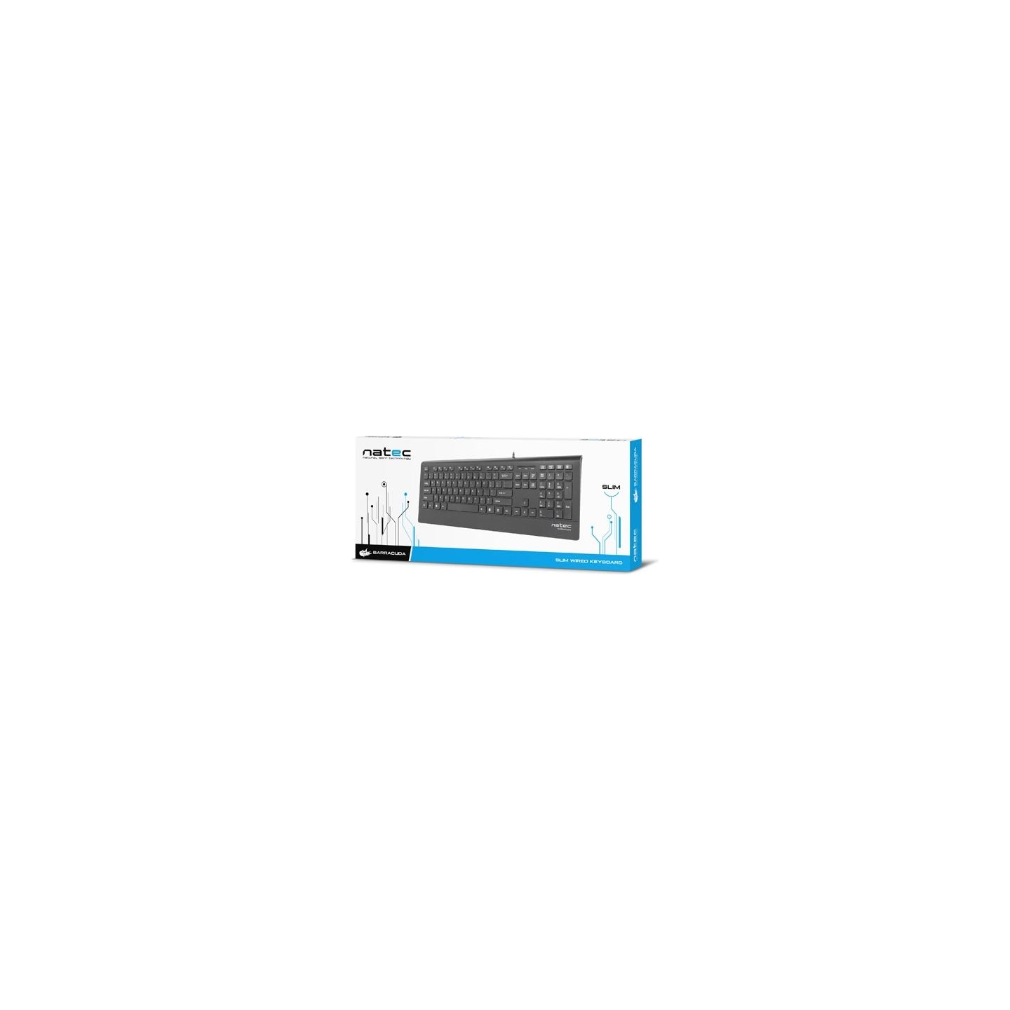 Natec Keyboard, Barracuda, US Layout, Slim | Natec | Keyboard | Barracuda | Standard | Wired | US | Black