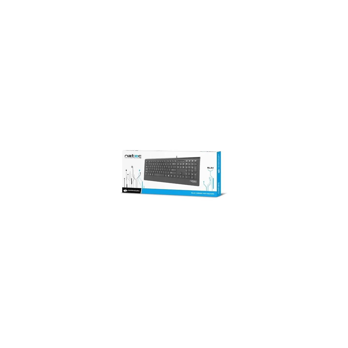 Natec Keyboard, Barracuda, US Layout, Slim | Natec | Keyboard | Barracuda | Standard | Wired | US | Black