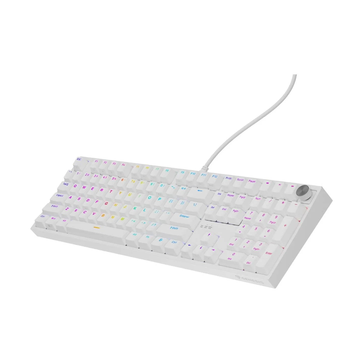 Genesis Thor 404 | Mechanical Gaming Keyboard | Wired | US | Gateron Yellow Pro | White