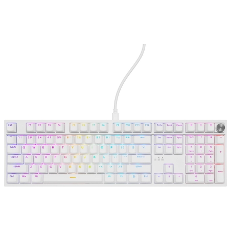 Genesis Thor 404 | Mechanical Gaming Keyboard | Wired | US | Outemu Peach Silent | White