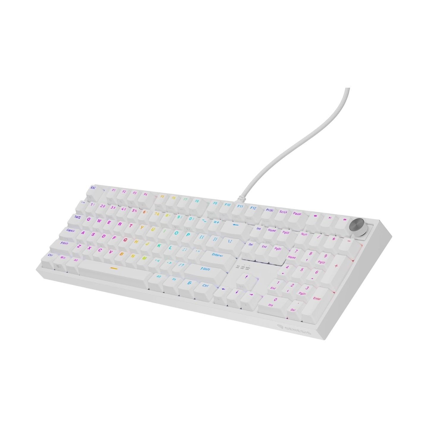 Genesis Thor 404 | Mechanical Gaming Keyboard | Wired | US | Outemu Peach Silent | White